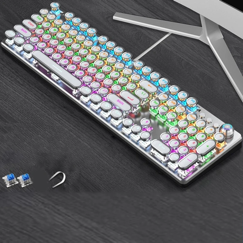 

Gaming Keyboard Luminous 820A Retro Punk Green Axis Mechanical Keyboard