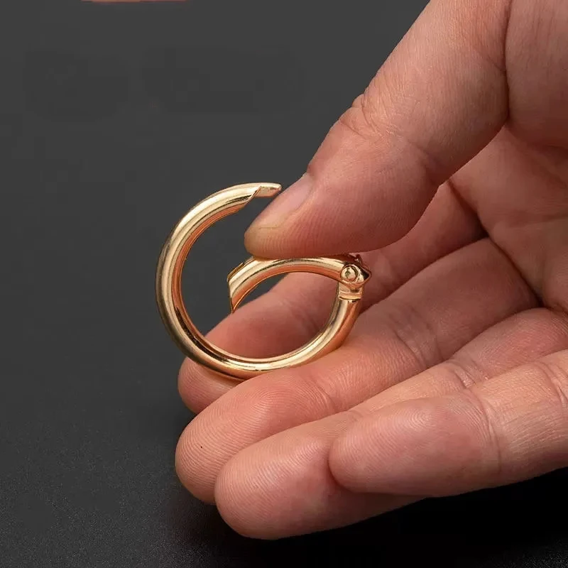 10Pcs Metal Purse Buckles 20/25/28/33mm Spring O Ring Round Carabiner Snap Hook Spring Keyring Clasp DIY Jewelry Bag Accessories