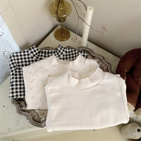 toddler baby bottoming shirt fot girl boy plaid floral print t shirt spring autumn cotton base kids clothes girls costumes
