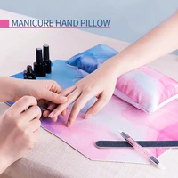 manicure nail hand pillow set colorful nail art hand rests wrist support pillow cushion waterproof with pad use for home salon