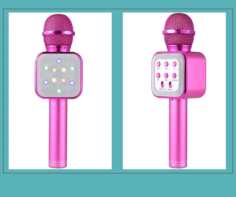 

The new LED microphone with flashing lights comes with a K-Gobo Bluetooth wireless microphone