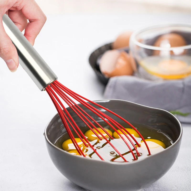 

Manual Egg Beater Stainless Steel Silicone Balloon Whisk Cream Mixer Stirring Mixing Whisking Balloon Coil Style Egg Tools