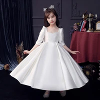 childrens dress princess dress fluffy yarn childrens flower girl wedding dress host evening dress piano performance dress