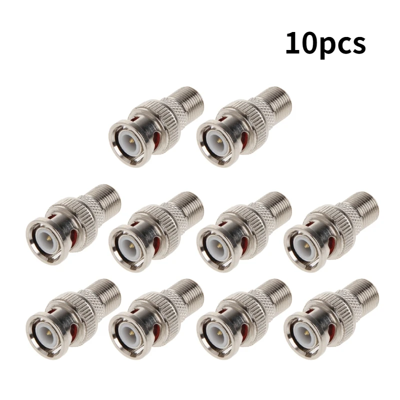 

10Pcs/Set BNC Male Plug To F Female Jack Coax Connector Adapter for CCTV Camera