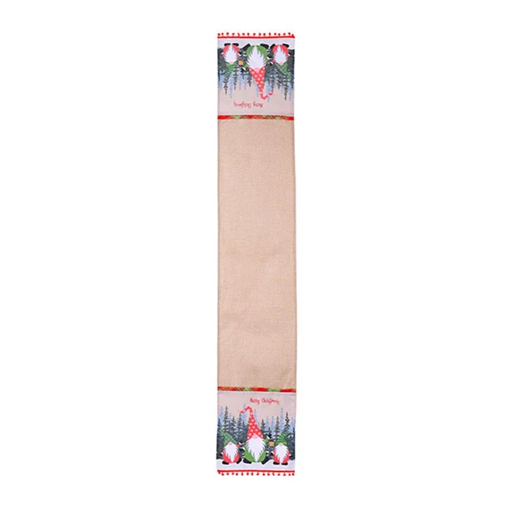 

Cover Table Runner Fabric Festival Kitchen Dining New Year 2024 Ornaments Tablecloth Wedding Party Xmas Durable