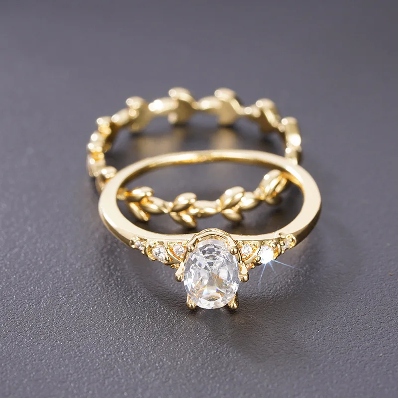 Роскошные модные кольца с цирконом в виде пшеничных ушей для женщин