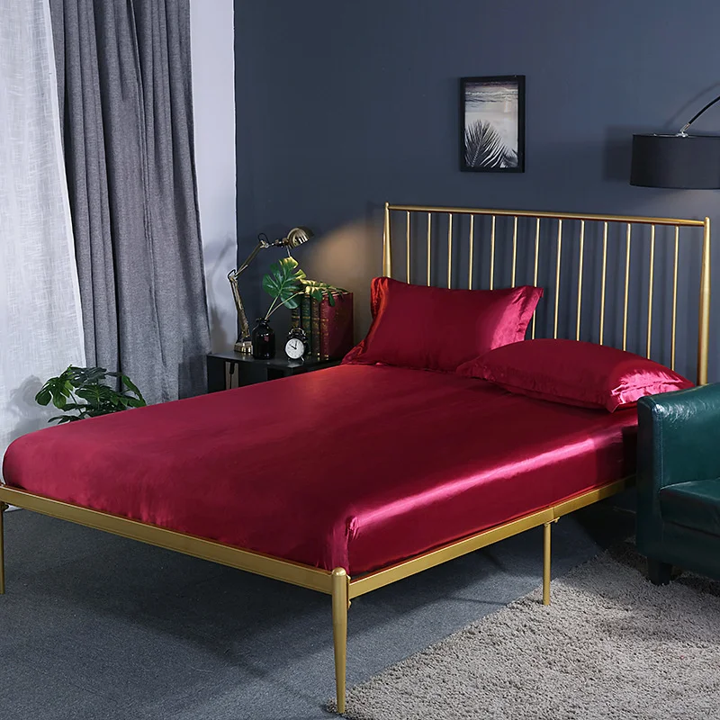 Купить Роскошный комплект постельного белья из натурального шелка, Комплект постельного белья, высококачественное однотонное постельное белье и...