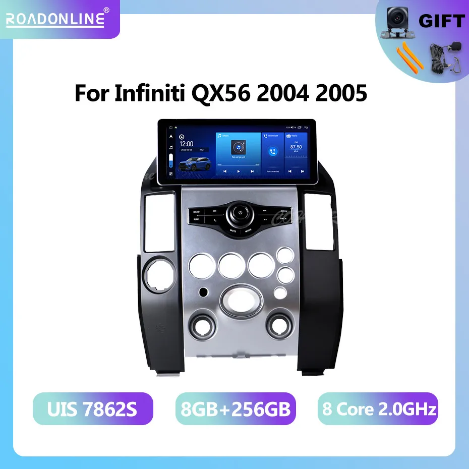 

12,3 "для Infiniti QX56 2004 2005 Android 14 8-ядерный 8G + 256G автомобильный мультимедийный плеер стереоприемник радио android Carplay