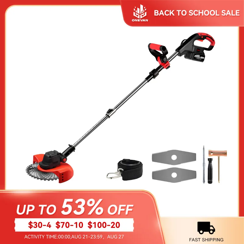 

ONEVAN 4000W Brushless Cordless Brush Cutter Lawn Mower 36000RPM Electric Grass Trimmer Garden Tools For Makita 18V Battery