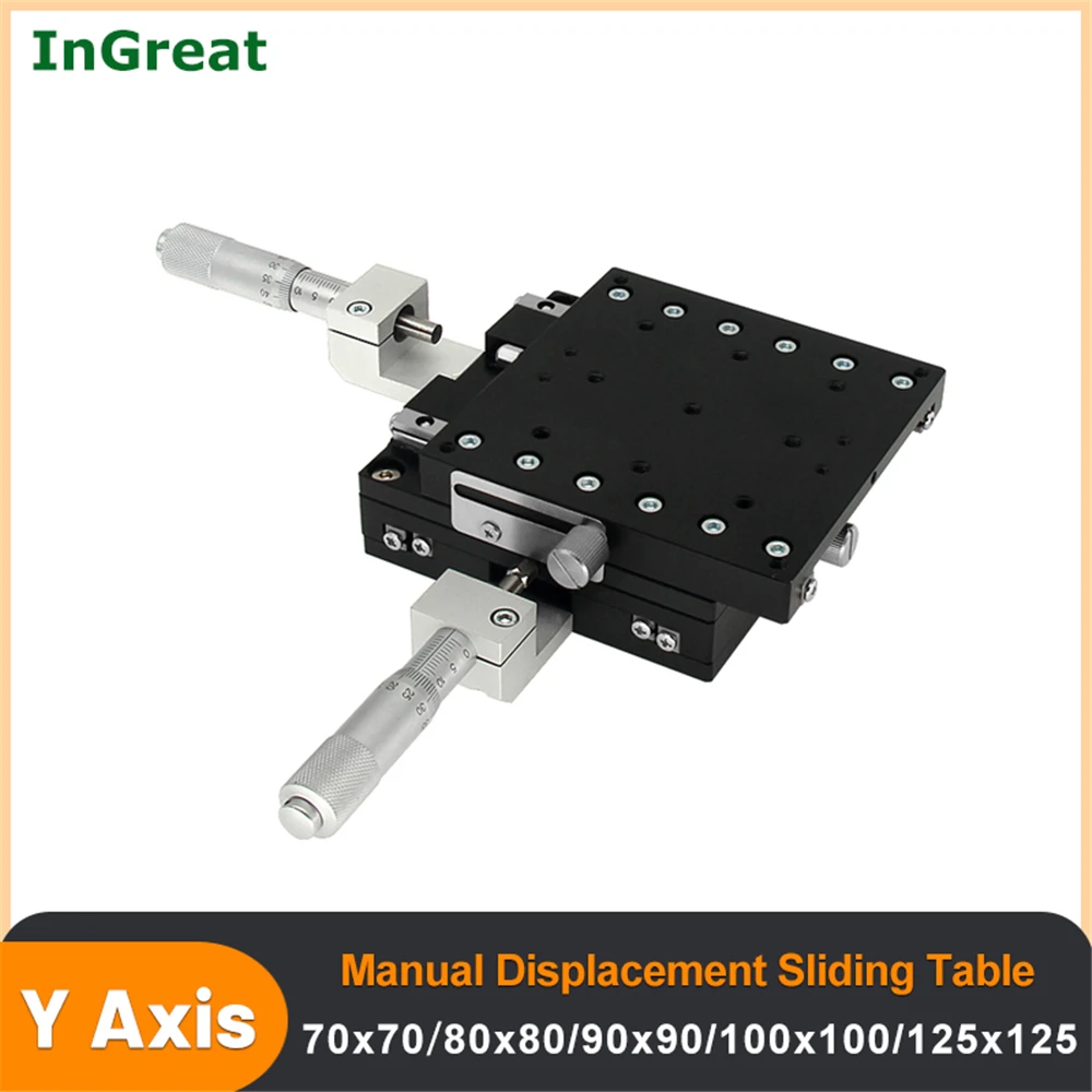 

XY Axis Optical Manual Displacement Platform Micrometer Fine-tuning Linear Stage Cross Roller Guide LY70/LY80/LY90/LY100/LY125