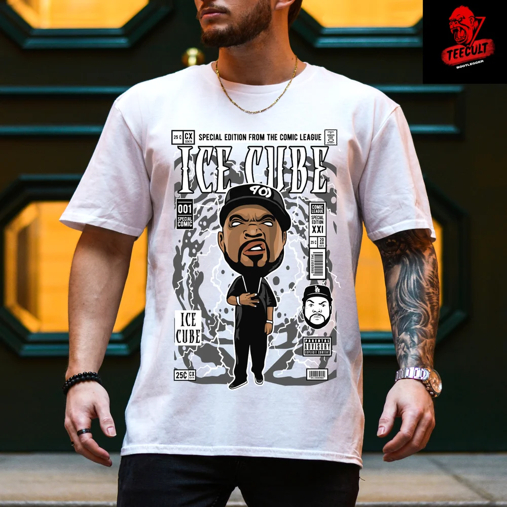 Футболка унисекс из хлопка с принтом льда