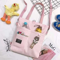 2022 canvas bag female messenger student tote bag tutoring class bag handbag carrying book bag japanese art canvas bag