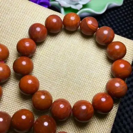 Natural South Red AgateBeads Bracelet 12-13mm AAA