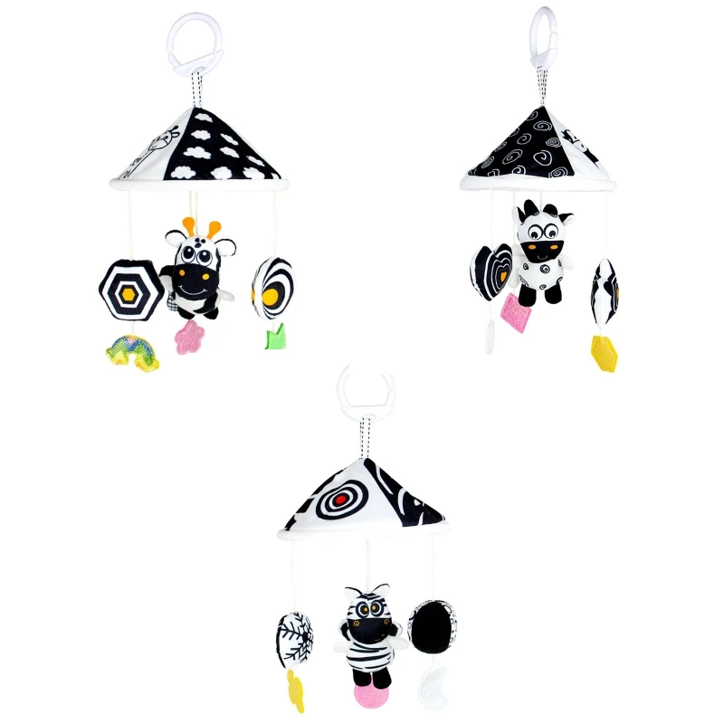 

Baby Stroller Rattle Toy Pushchair Wind Chime Pram Pendant Crib Hanging Bed Bell Cartoon Animal Plush Doll Infants Cot Sensory