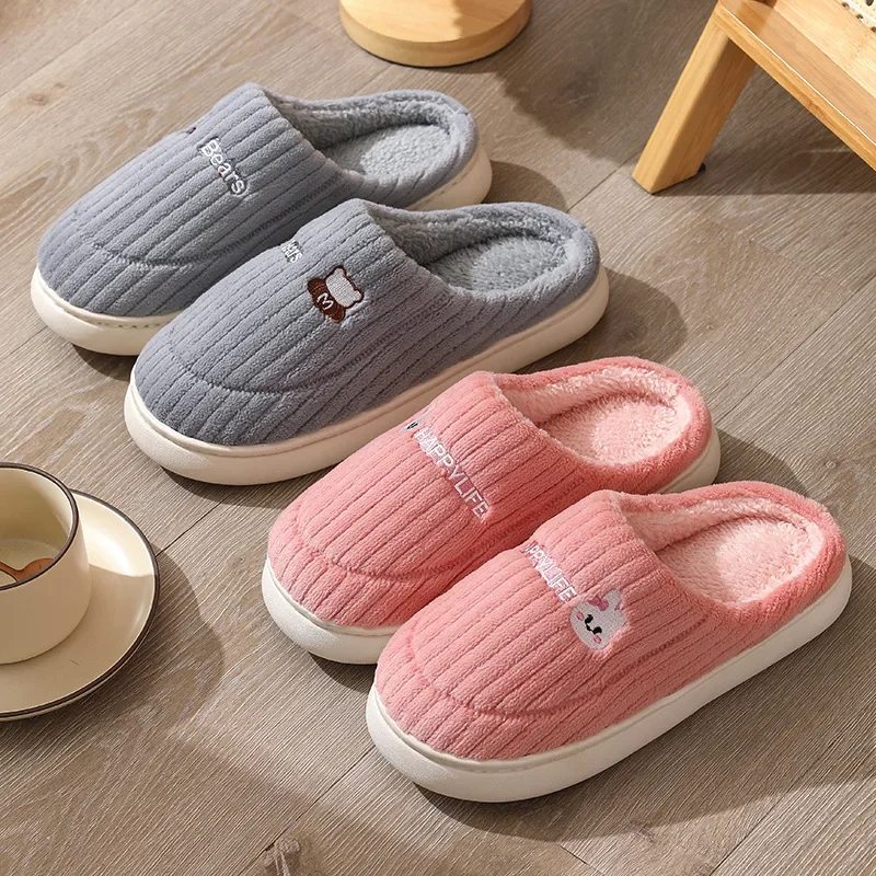 

Тапки женские зимние на толстой подошве, повседневные Шлепанцы из хлопка, Нескользящие Плюшевые сандалии, тапки для дома