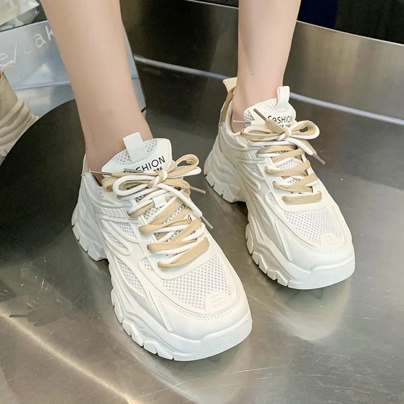 

Женские кроссовки на шнуровке, повседневные универсальные сетчатые кроссовки из дышащего материала, лето 2023