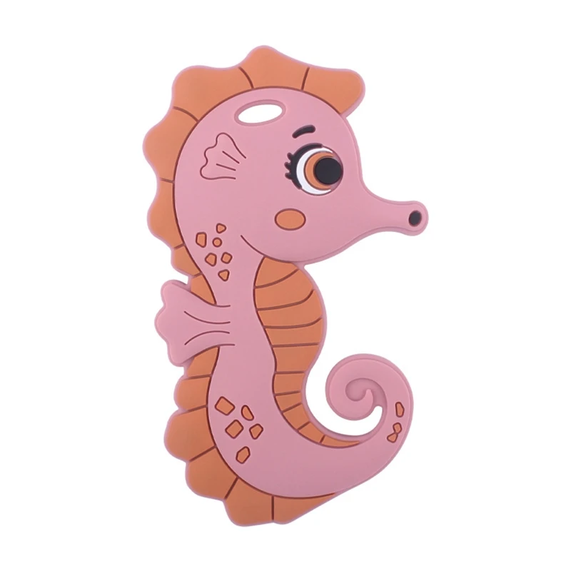 

TeethingToy Cartoon Hippocampus Shape Silicone Teether Chewing Toys for Baby Toddlers Infant DIY Pacifier Accessories 2022 New