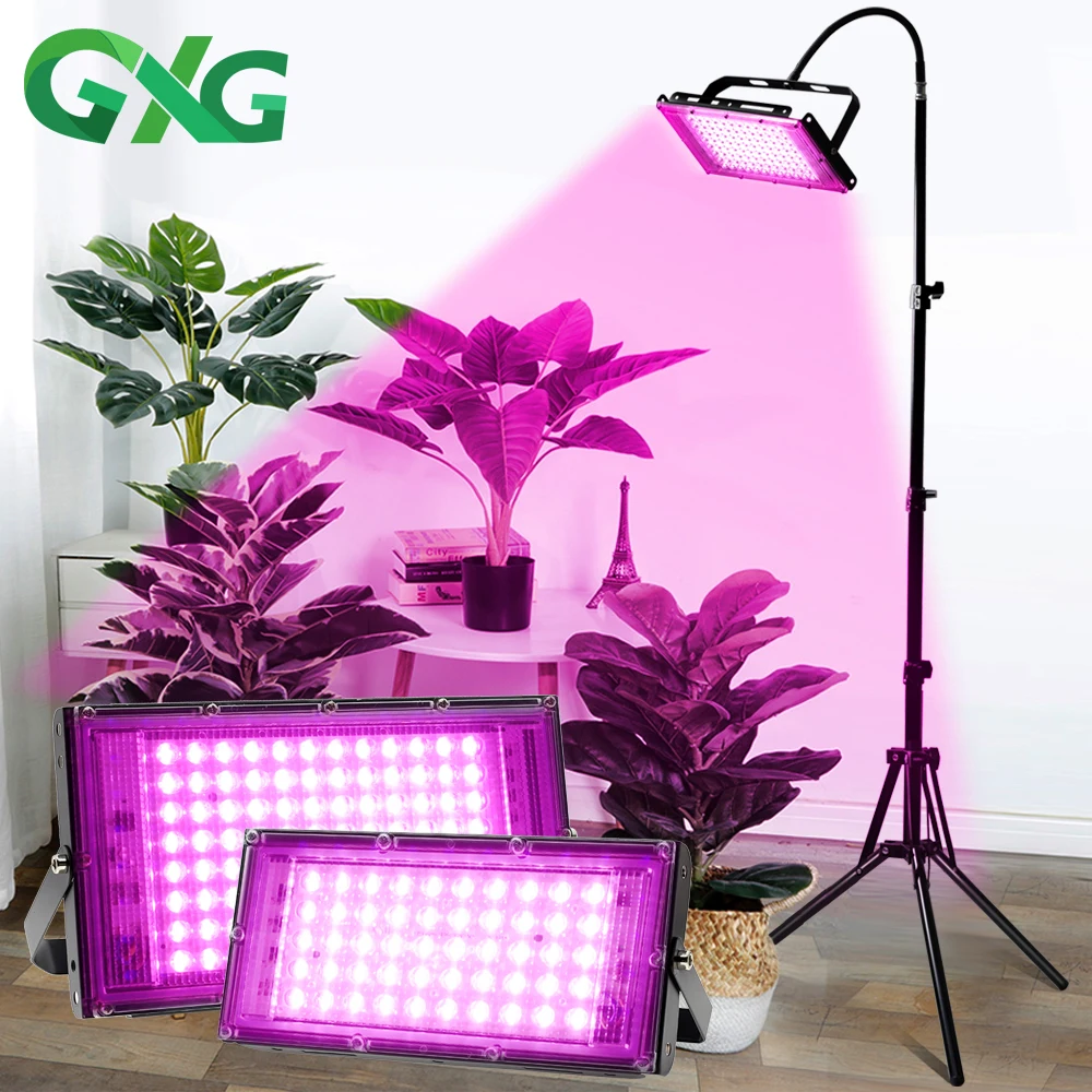 Full Spectrum Waterproof Phytolamp For Plants 50w/100w/200w Plant Flood Light With Stand For Greenhouse Tent