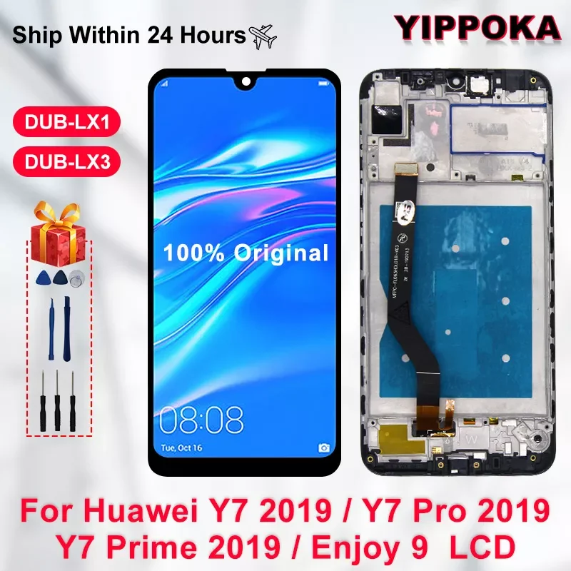 

ЖК-дисплей 6,26 дюйма для Huawei Y7 2019, Y7 Pro 2019, сенсорный экран, запасные части для Huawei Y7 Prime 2019, дисплей Enjoy 9 LC