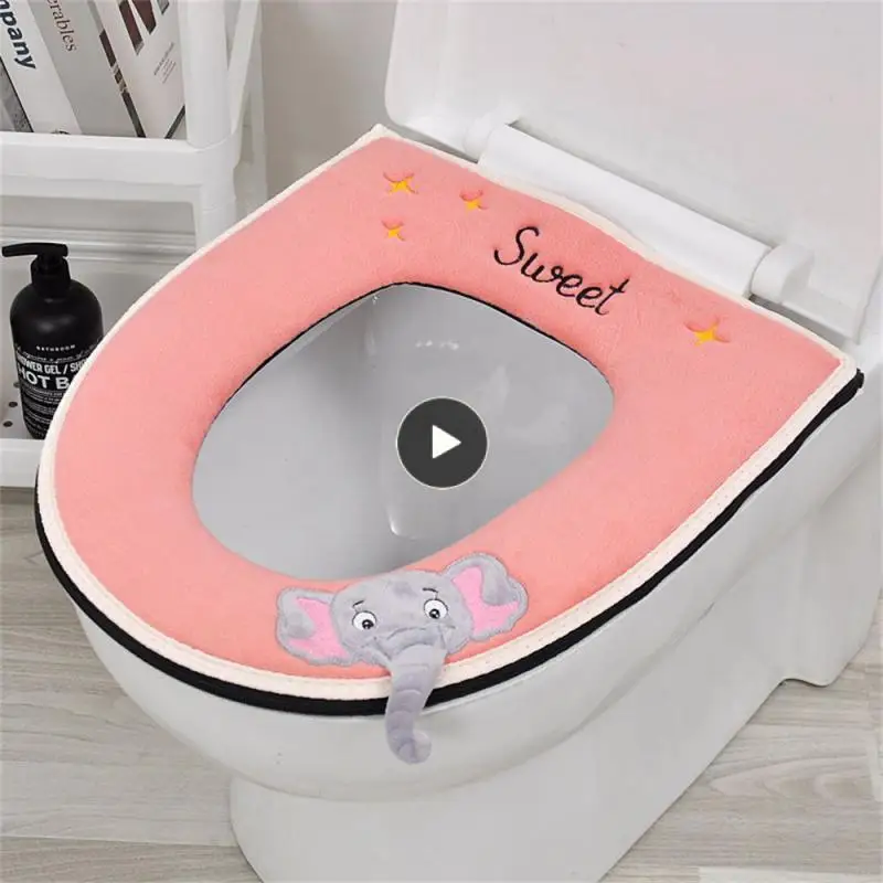 

Three-dimensional Toilet Cover Washable Easy To Clean Thickened Toilet Cushion Thickened Toilet Pad Zipper Design Toilet Seat