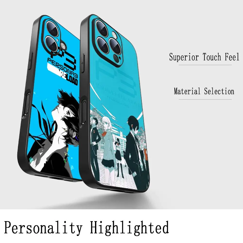 Фото Суперкрутой чехол для телефона с аниме-принтом Persona 3 для iPhone 17, 16, 15, 14, 13, 12 Plus, Mini, Pro, Max – мягкий, черный, противоударный №3