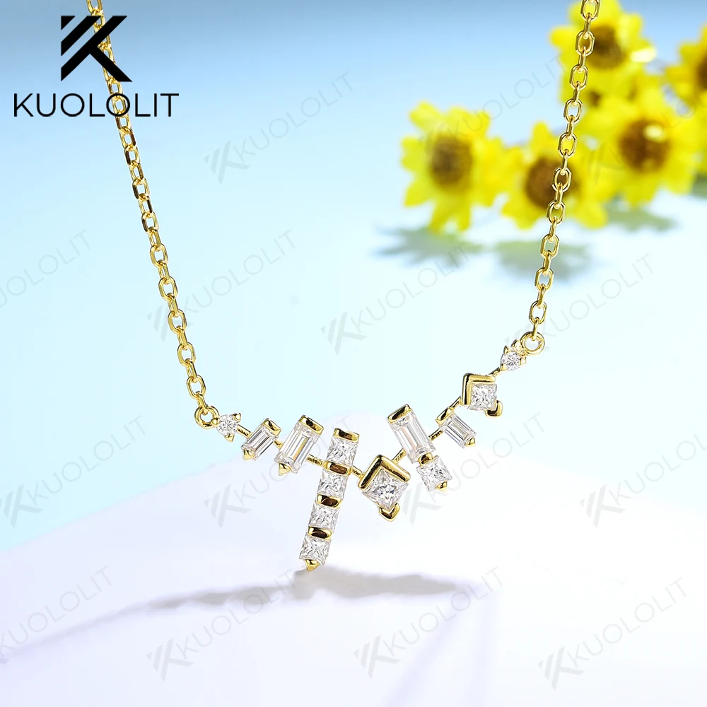 

Куолит моиссанит ожерелья для женщин Твердые стерлингового серебра 925 пробы ювелирные изделия кулон для свадьбы помолвки вечерние с цепочкой