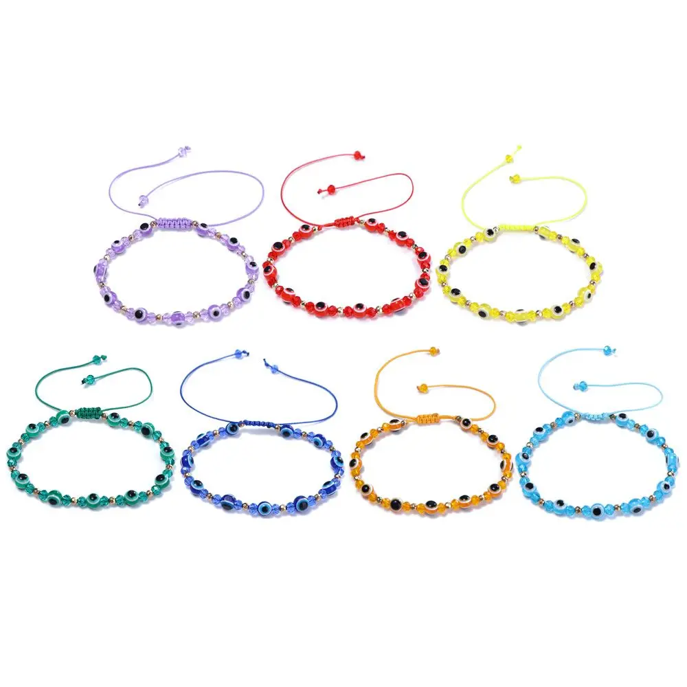 

Valentine's Day Gift Friends Braid Rope Unisex Female Bracelet Fashion Jewelry Crystal Bead Bracelet Demon Eye Bracelet
