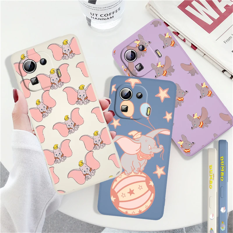 

Disney Dumbo Cute Art Phone Case For Xiaomi Mi Poco X4 M4 F4 GT 12 11 11i 11T 10T 9 SE Ultra Lite Pro Liquid Left Rope