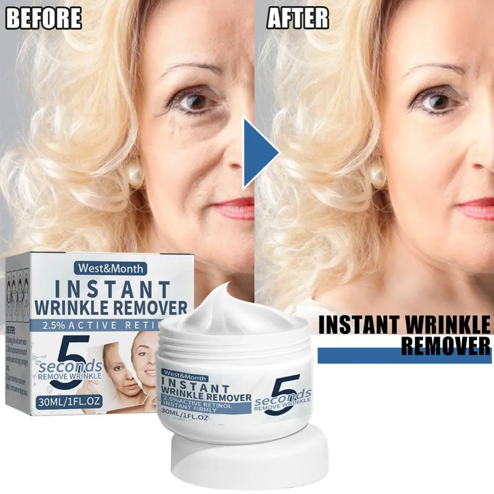 5 Seconds Instant Wrinkle Remover Face Cream Retinol Lifting Firming Anti-aging Fade Fine Line Face Cream Moisturizing Skin Care