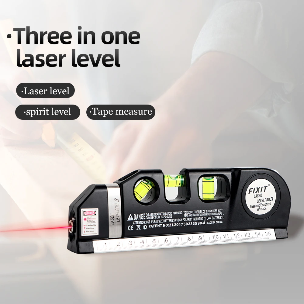 

Level Laser Horizon Vertical Measure Tape Aligner Bubbles Ruler 8FT Aligner Standard and Metric Rulers Cross Line laser 40% off