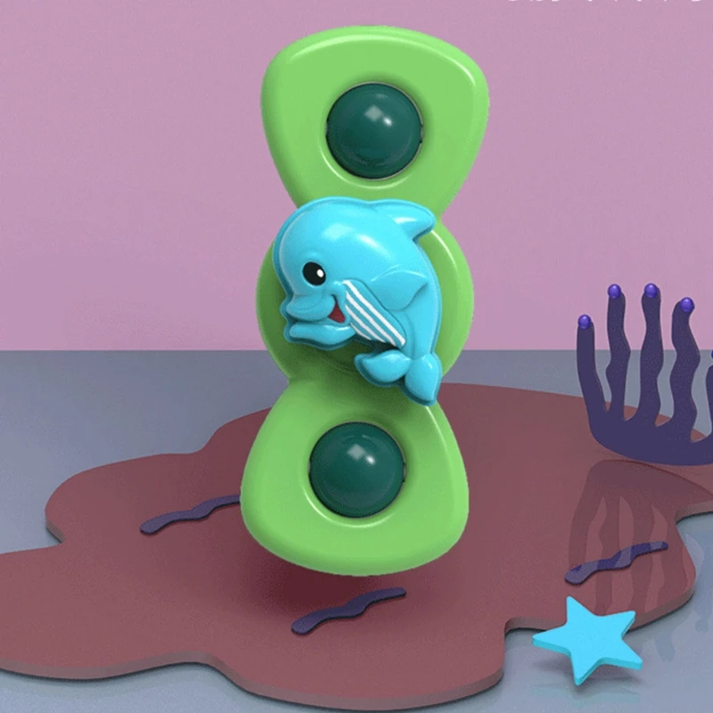 

Bath Toy Water Play Rotary Spinner Cartoon Flexible Mini Gyro Early Educational Spinning Bath Toy Portable Size for Baby