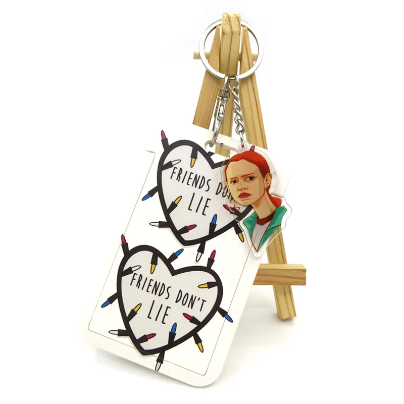 

Stranger things Natalia Dyer Lovely key chain fashion key chain bag key chain jewelry key chain Trinket keys chain accessories