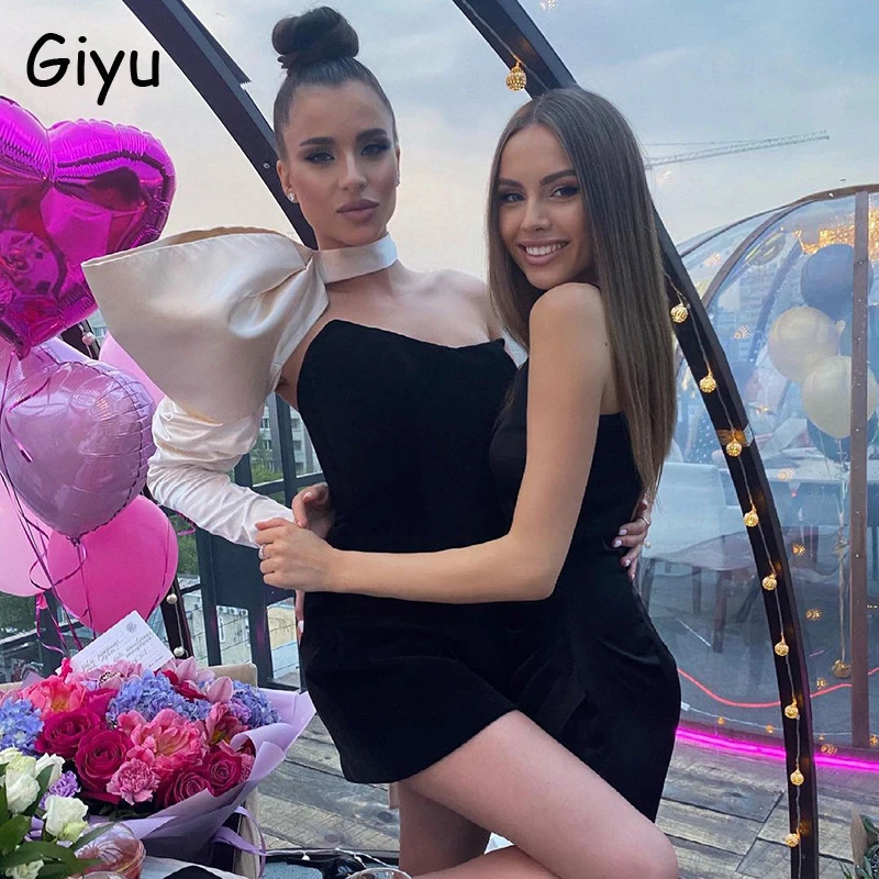

Женское платье на одно плечо, без бретелек, с открытой спиной