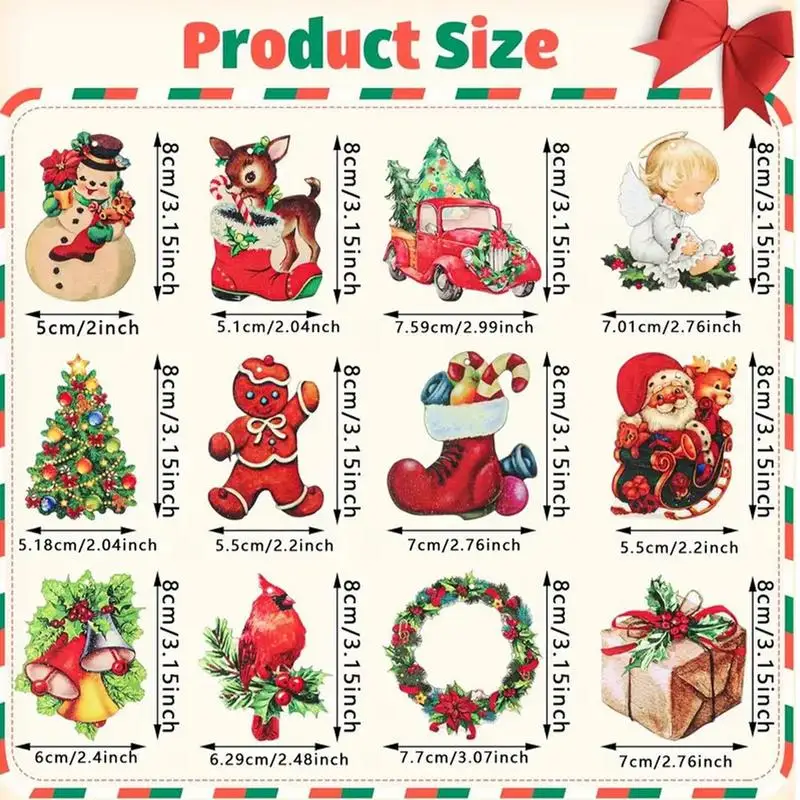 24 шт. деревянные елочные украшения винтажные рождественские яркие цвета