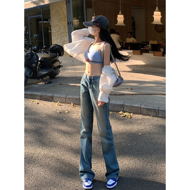 

ILARES Wide Leg Jeans Woman High Waist Women's Pants Korean Fashion Y2k Vintage Clothes Streetwear Female Clothing Pant Oversize