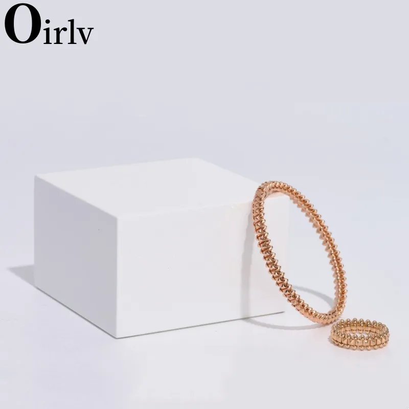 Oirlv белый глянцевый лакированный цельный деревянный кольцо браслет держатель