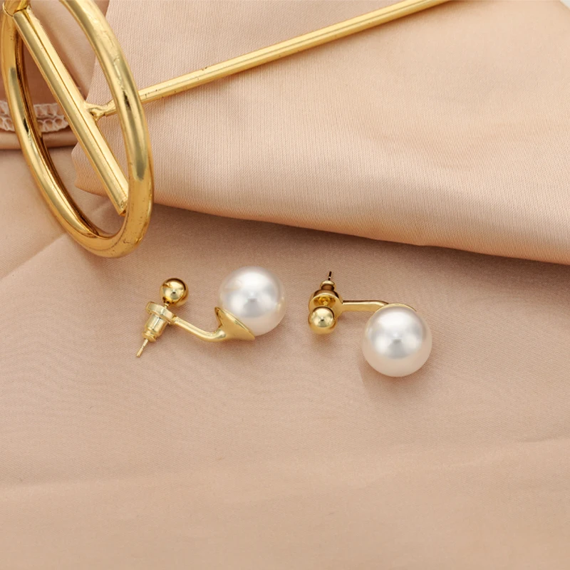 

Женские серебряные серьги-иглы S925 с двумя способами ношения, покрытые 14-каратным золотом и жемчугом, Романтические Роскошные серьги, модные ювелирные украшения