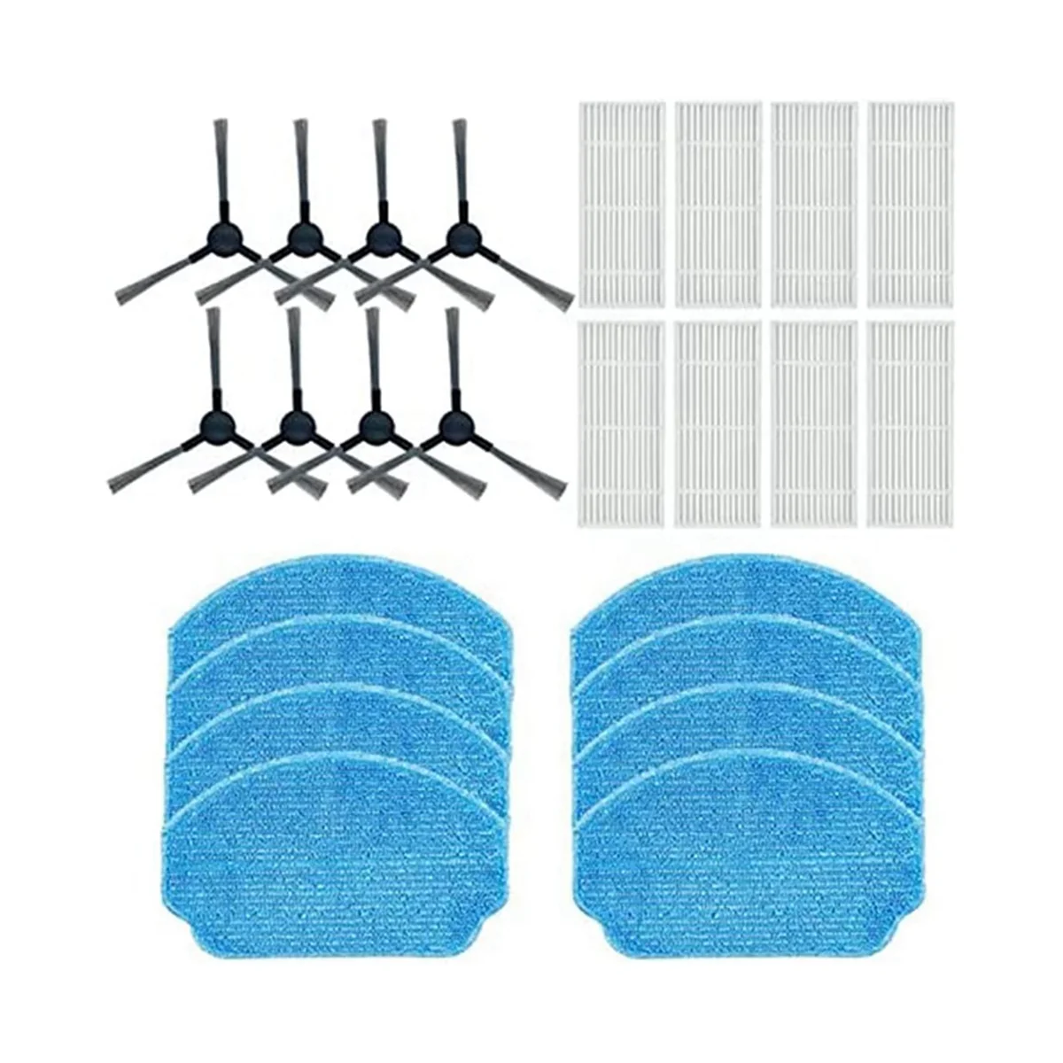 

Replacement Filter Side Brush Mop Pads Set Compatible for BR150/BR151 Robot Vacuum Cleaner Accessories