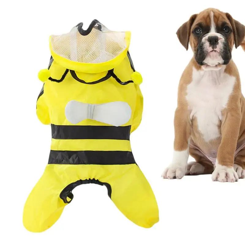 

Raincoats For Dogs Waterproof Dogs Rain Coat For Rainy Days Machine Washable Cartoon Rain Jacket With Reflective Strips And Hood