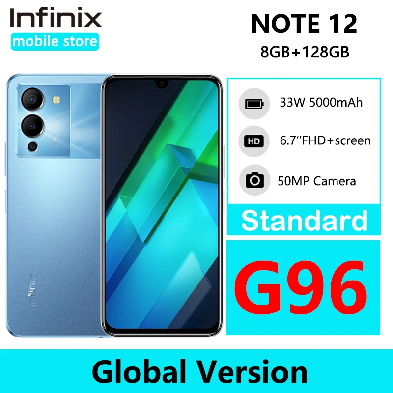 

Global Version infinix NOTE 12 Smartphone 6.7" FHD+ AMOLED Display 50MP Triple Camera Helio G96 Gaming Processor Mobile Phone