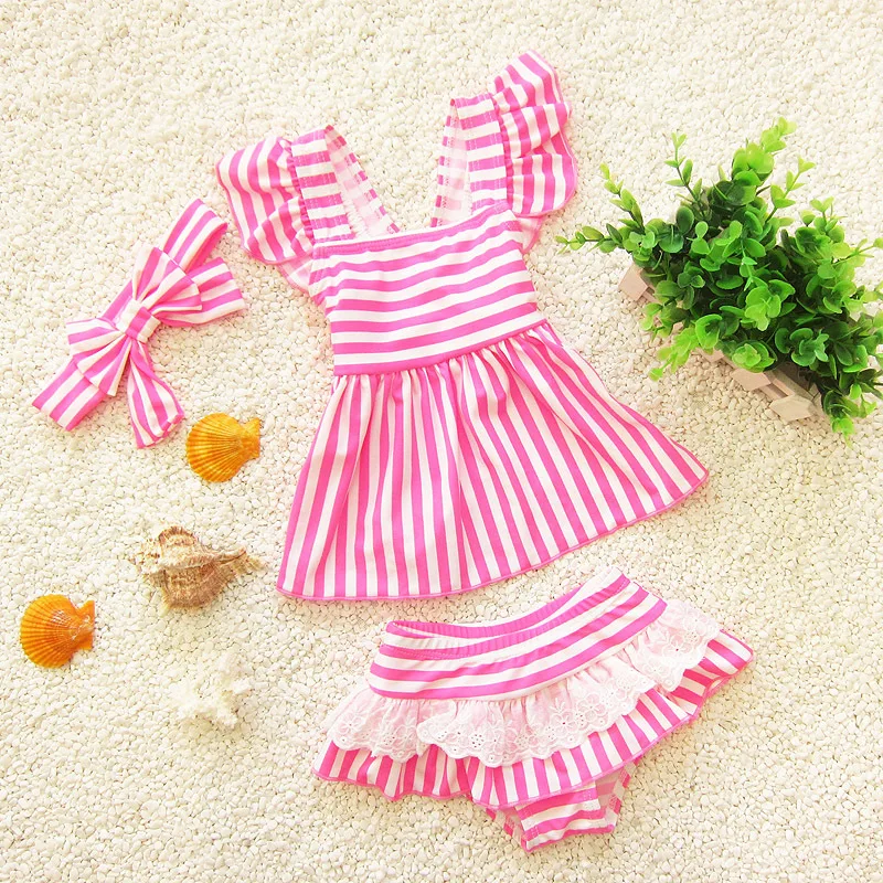 

Mermaid Swimsuit for Kids Striped Toddler Girls Swim Wear Swimsuits Separate Swimwear for Children Girls Bathing Suits Tankini
