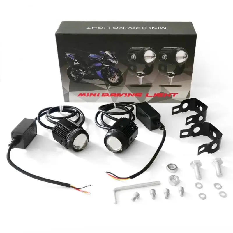 

Universal Led Two-color Small Steel Cannon Headlamp Super Bright Waterproof Mini Mini Dual Color Led Spotlights Car Accessories