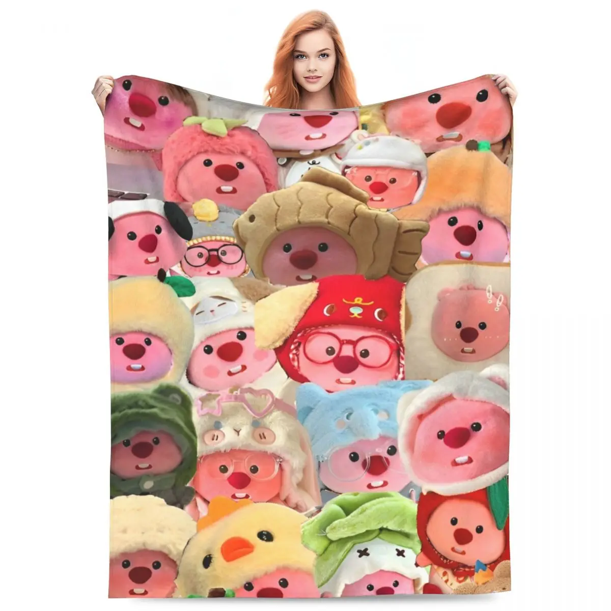 Симпатичное шерстяное одеяло Loopy Pororo винтажное из бобра для дома покрывало 200x150