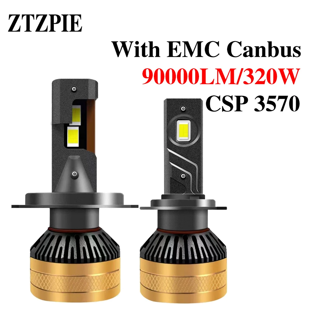 

ZTZPIE 6500K 320W 90000LM H7 H4 H11 9005HB3 9006 HB4 H1 H3 9012 Powerful Led Headlight Bulb Car Light Canbus Headlamp 3570 CSP