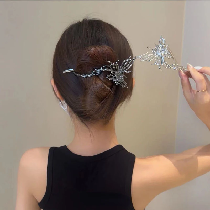 Крутая заколка для волос в виде бабочки женский зажим из сплава банана с задней