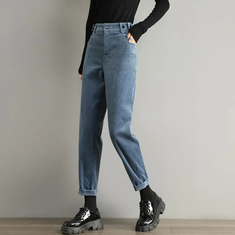 

Брюки-Мешковатые повседневные свободные винтажные вельветовые брюки женские прямые осенне-зимние женские брюки с высокой талией Pantaloni Donna 24039