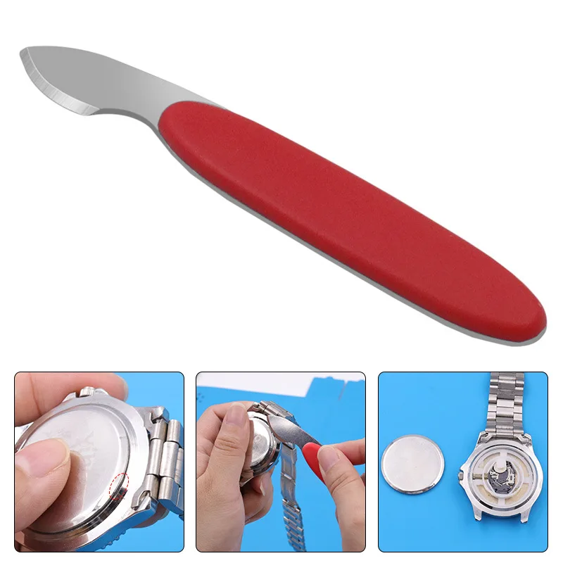 2pcs/set Watch Case Back Cover Opener Removal Tool Stainless Steel Prying Knife Remover for Battery Change Watch Repair Tool Kit
