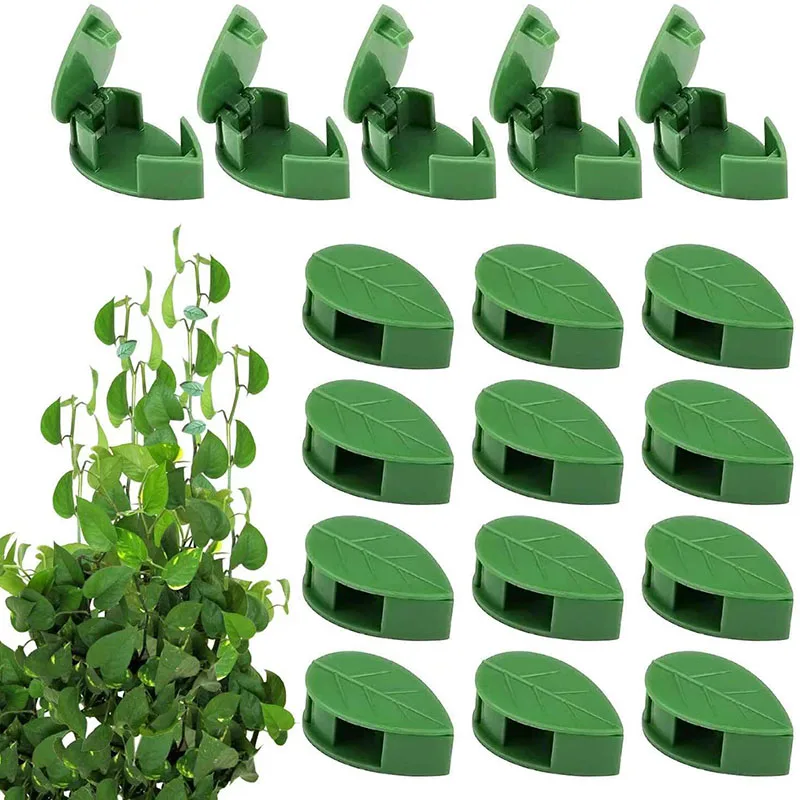 

10Pcs Green Rattan Vine Bracket Multipurpose Leaf Shape Plant Fixed Buckle ABS Invisible Garden Supplies For Household