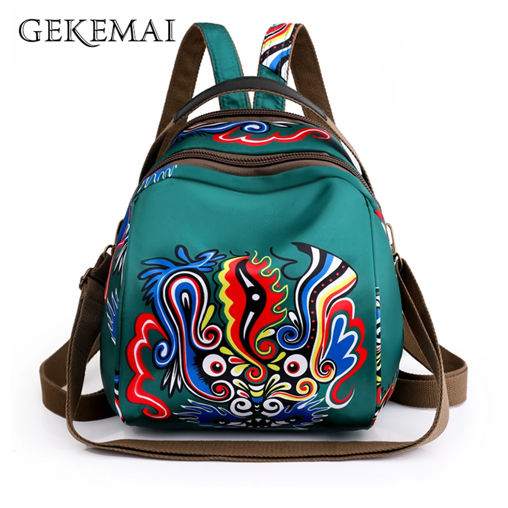 

Новинка весны 2023, Роскошный дизайнерский рюкзак с принтом, водонепроницаемый женский рюкзак из ткани «Оксфорд», Вместительная дорожная сум...