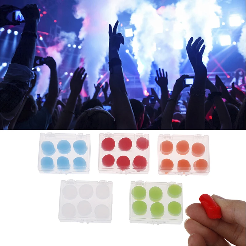 

6Pcs Silicone Ear Plugs Sleep Anti-Noise Snoring Earplugs Noise Cancelling For Sleeping Noise Reduction Protect Hearing Travel